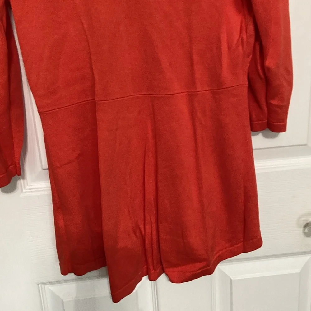 2 Isaac Mizrahi Sweaters - Coral Peplum, Coral Tie Dye Shrug Cardigan - Picture 10 of 16